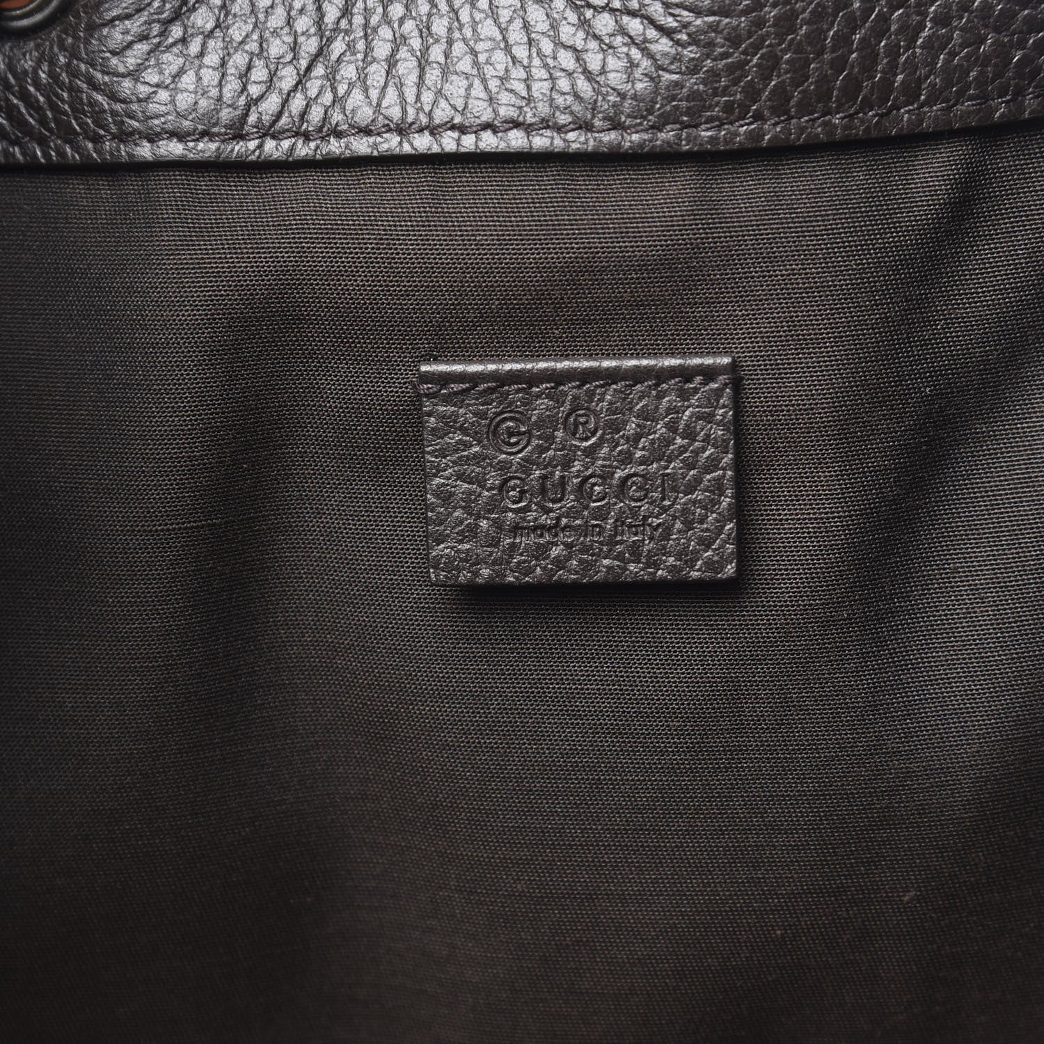 Gucci Monogram Dollar Calfskin O Drawstring Backpack Beige Ebony Testa di Moro Dark Chocolate 5 of 8
