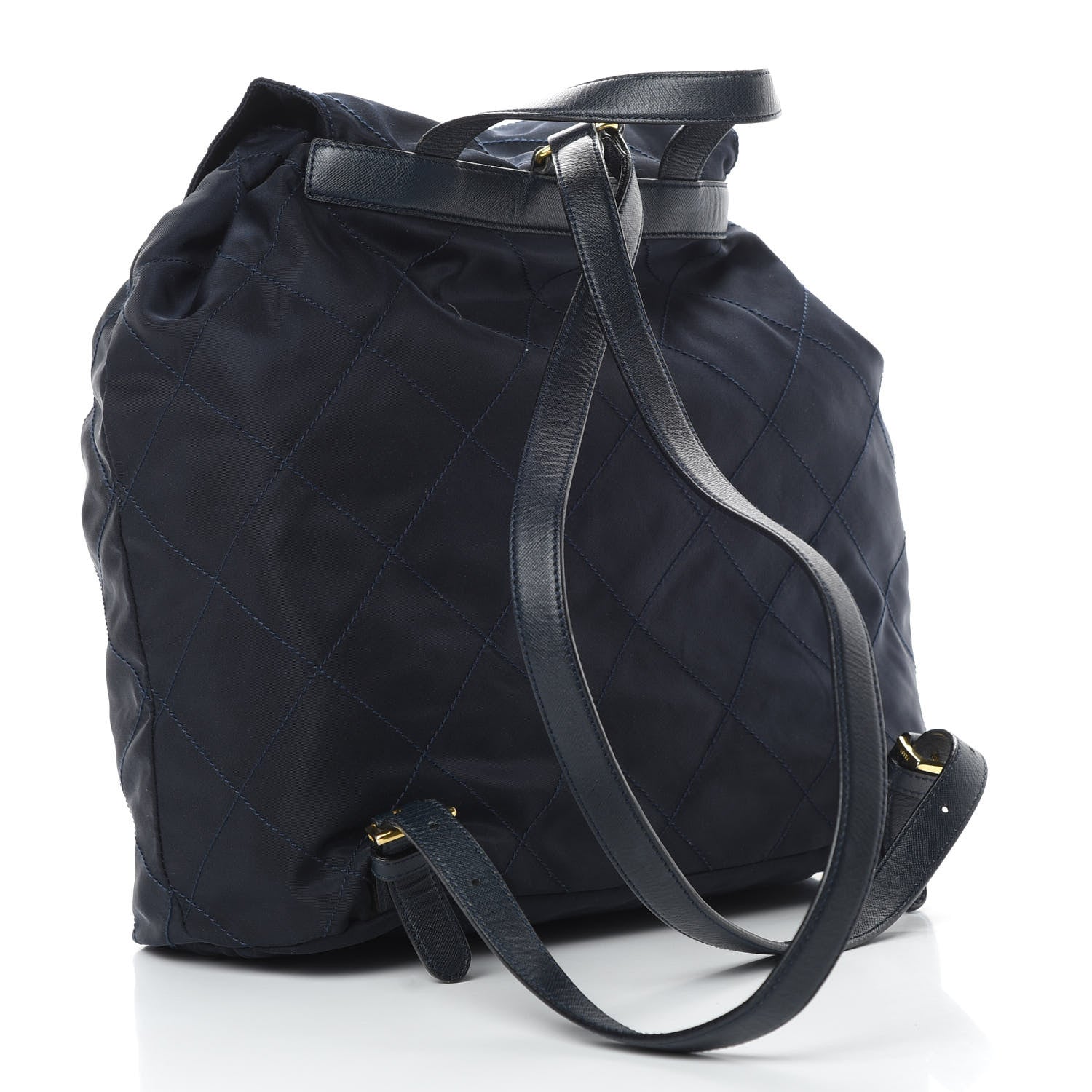 Prada Tessuto Nylon Vela Quilted Chain Backpack Navy 2 of 13