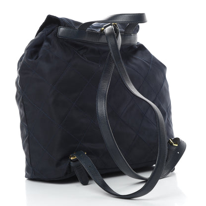 Prada Tessuto Nylon Vela Quilted Chain Backpack Navy 2 of 13