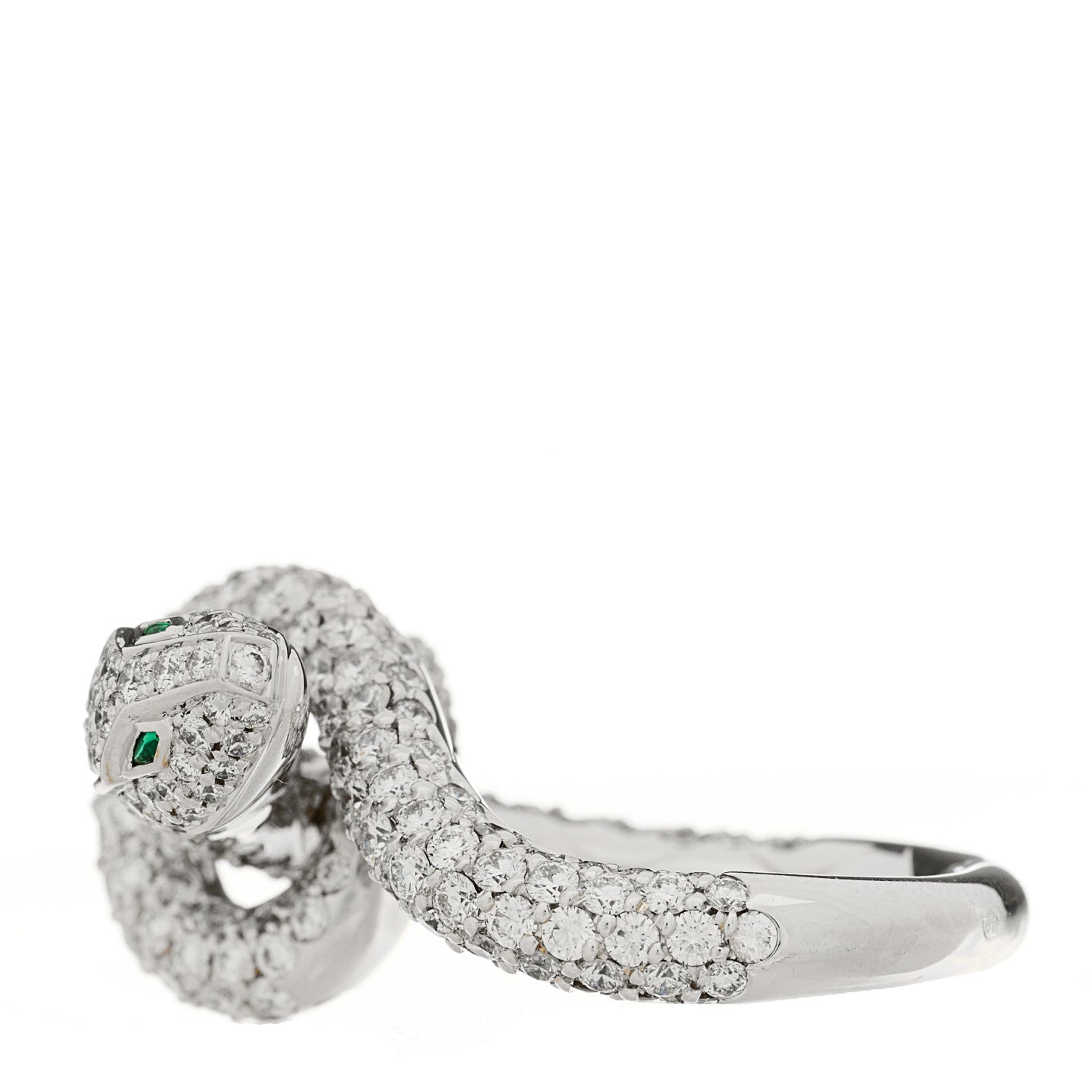 Boucheron 18K White Gold Diamond Kaa Snake Ring 54 6.75 6 of 8