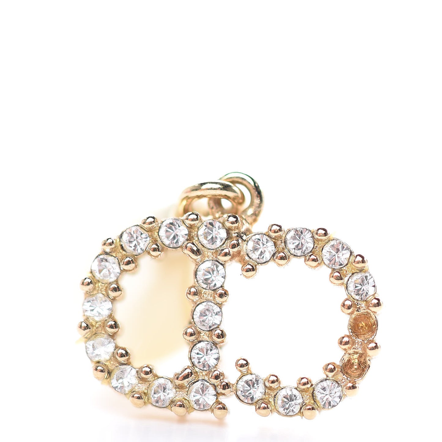 Pearl Crystal CD Drop Earrings Gold