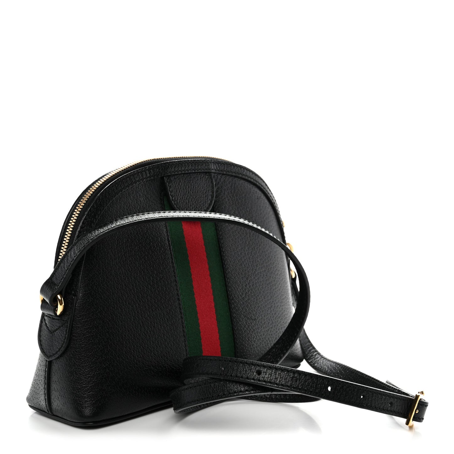 Calfskin GG Web Small Ophidia Dome Shoulder Bag Black
