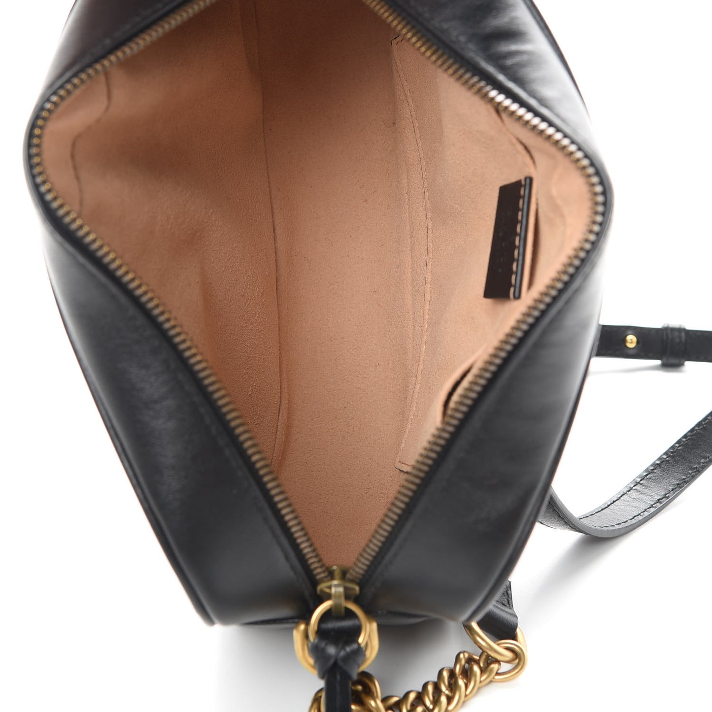 Calfskin Matelasse Small GG Marmont Chain Shoulder Bag Black