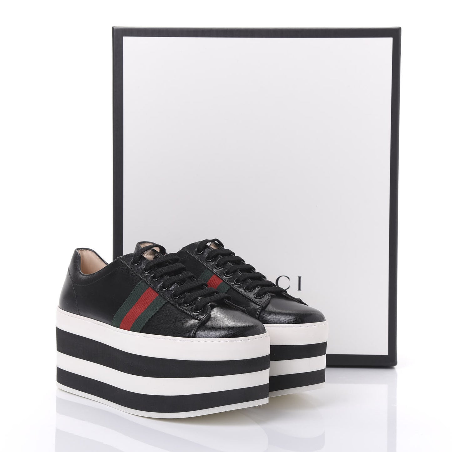 Malaga Kid Peggy Platform Sneakers 37.5 Black White
