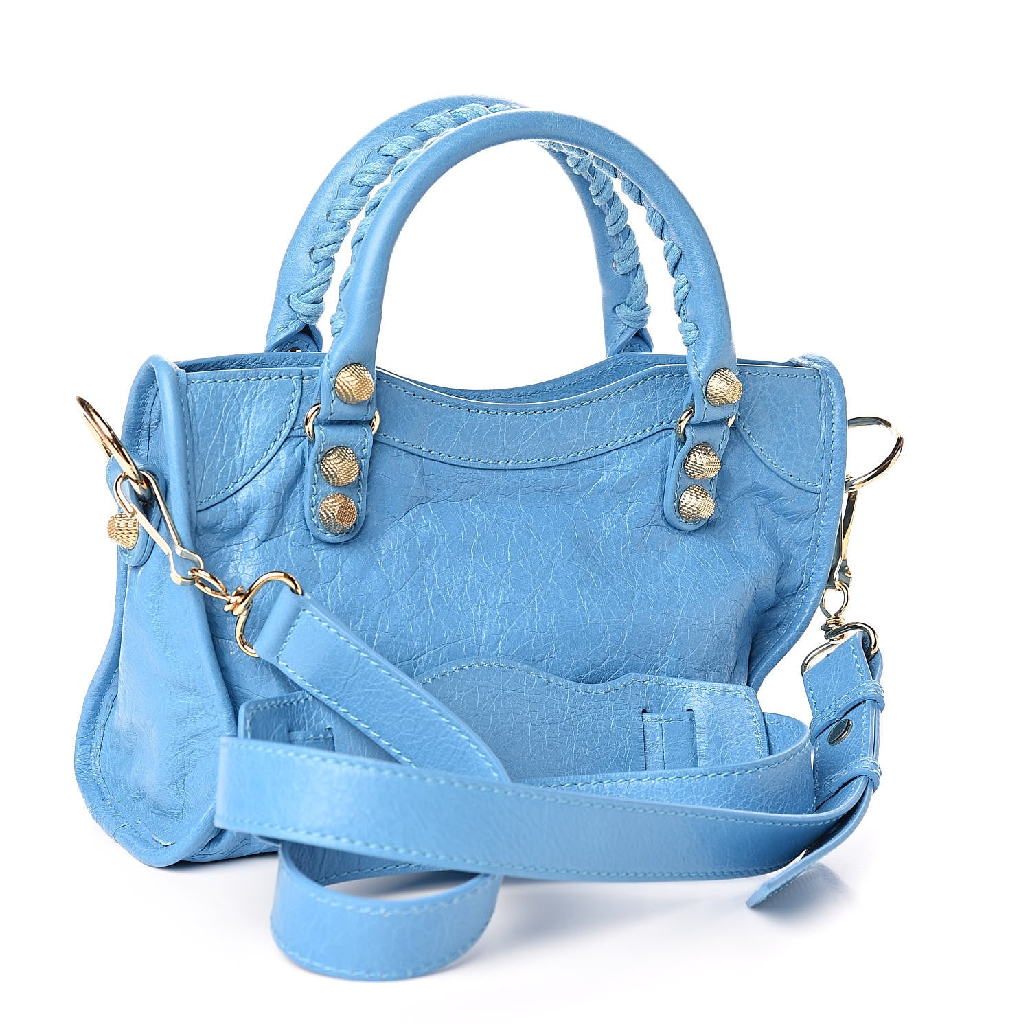 Balenciaga Agneau Giant 12 Gold Hardware Mini City Bleu Azur Clair 3 of 10