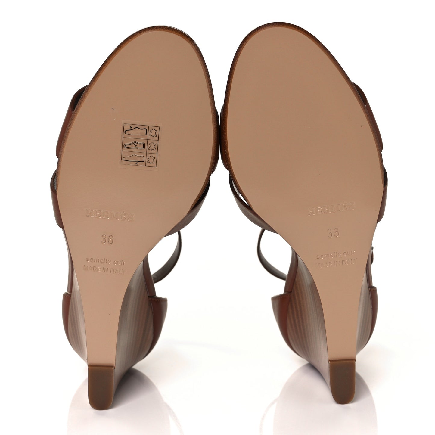 Calfskin Legend Wedge Sandals 36 Gold