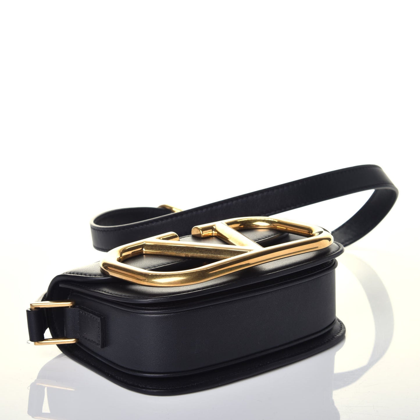 Calfskin Small Supervee Crossbody Bag Black