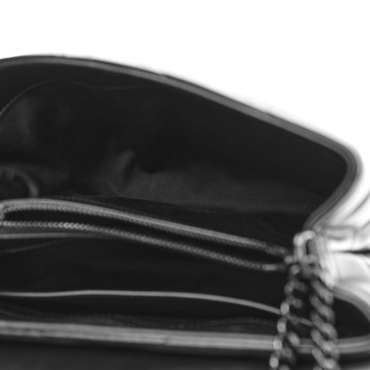 Saint Laurent Calfskin Y Quilted Monogram Monochrome Small Loulou Chain Satchel Black 4 of 7