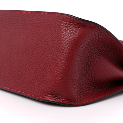 Hermes Taurillon Clemence Bi-Color Jypsiere 28 Rouge H Rouge Casaque 9 of 9