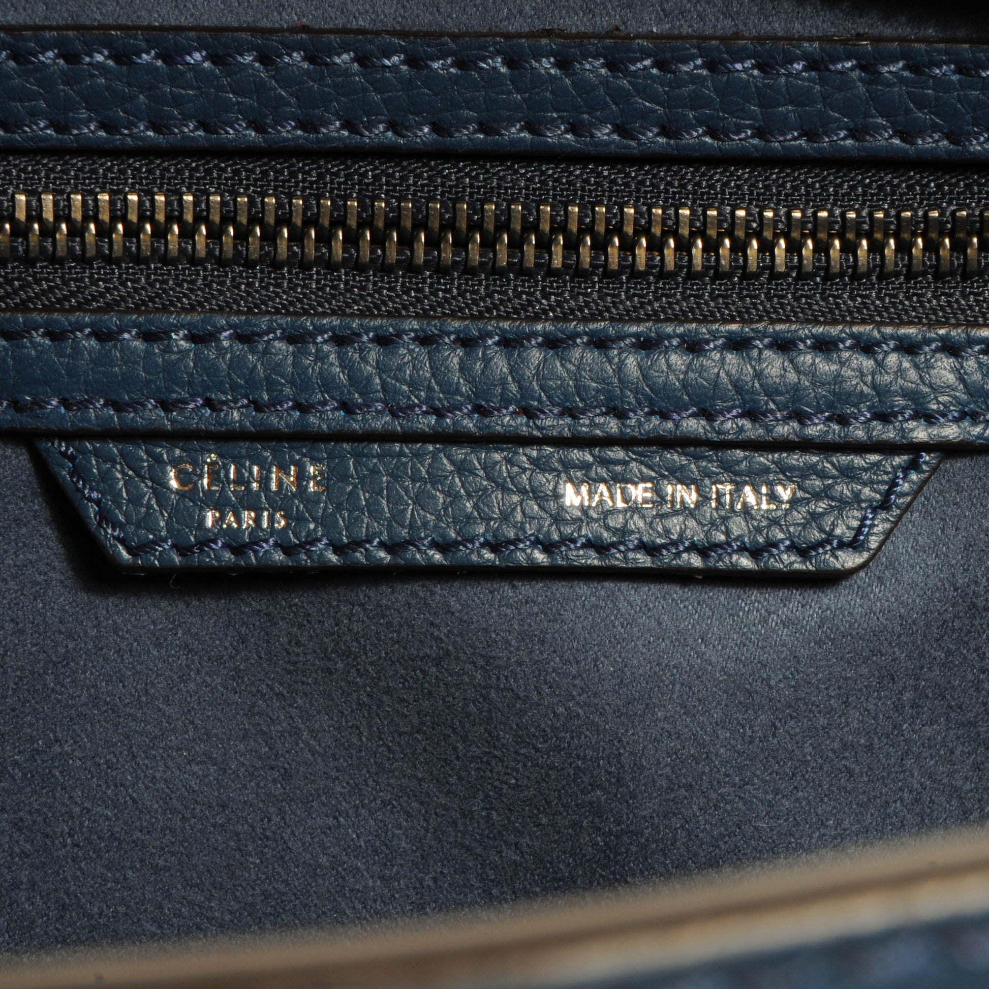 Celine Drummed Leather Micro Luggage Bag Orage 6 of 9