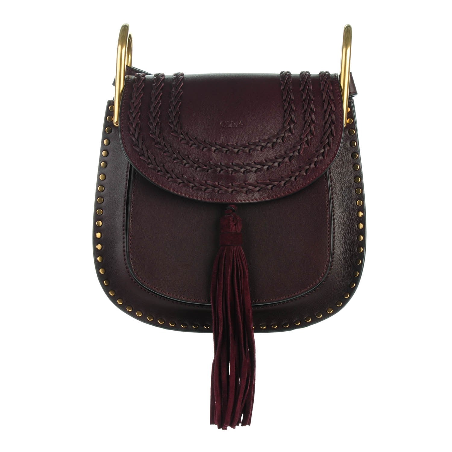 Chloe Calfskin Braided Medium Hudson Shoulder Bag Dark Purple 1 of 7