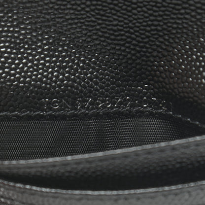 Saint Laurent Grain De Poudre Matelasse Chevron Monogram Zipped Card Case Black 7 of 9
