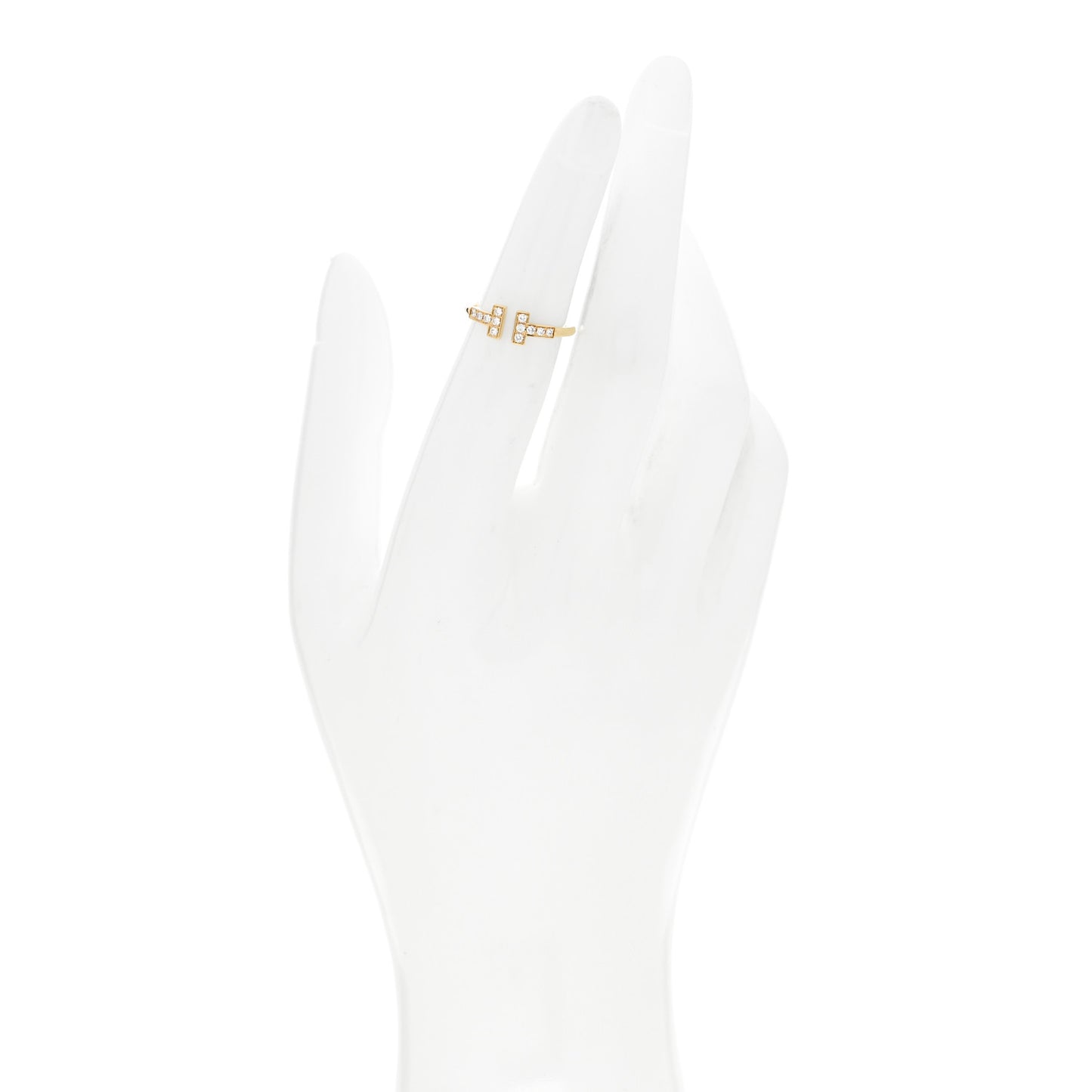 18K Yellow Gold Diamond T Wire Ring 49 4.75