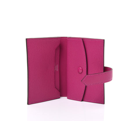 Hermes Chevre Mysore Mini Bearn Wallet Rose Pourpre 4 of 9