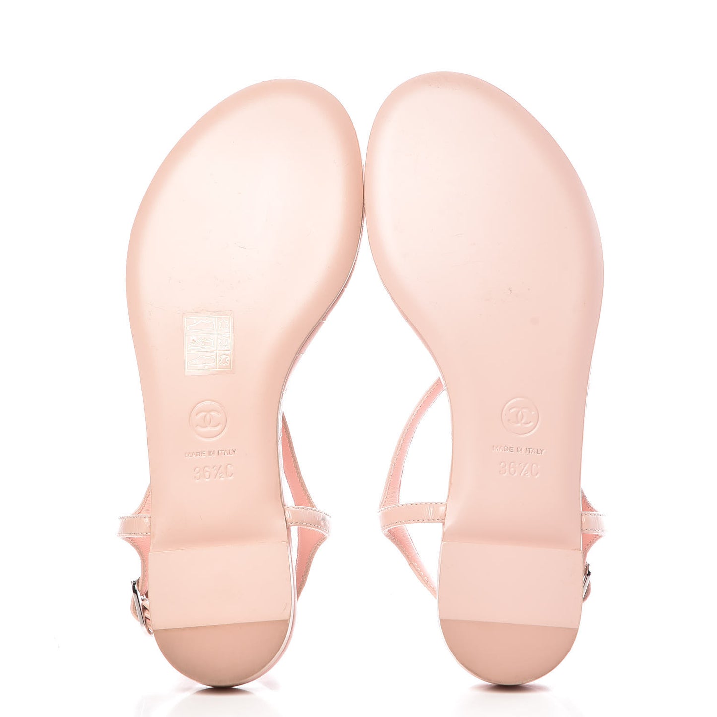 Lambskin Crystal Baguette CC Thong Sandals 36.5 Pink