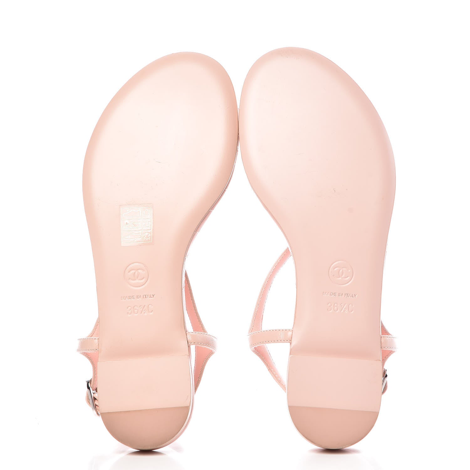 Chanel Lambskin Crystal Baguette CC Thong Sandals 36.5 Pink 5 of 8