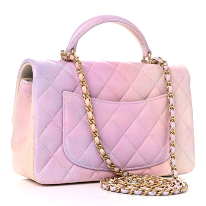 Chanel Lambskin Quilted Ombre Mini Top Handle Rectangular Flap Pink Multicolor 3 of 10