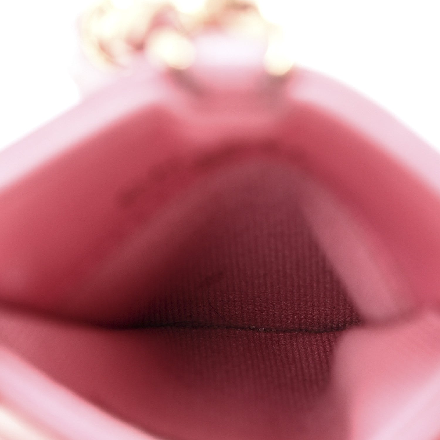 Chanel Lambskin Quilted Enamel Chanel Card Holder On Chain Pink 5 of 8