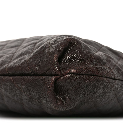 Chanel Distressed Glazed Caviar Quilted Large Elastic Tote Dark Brown 10 of 10