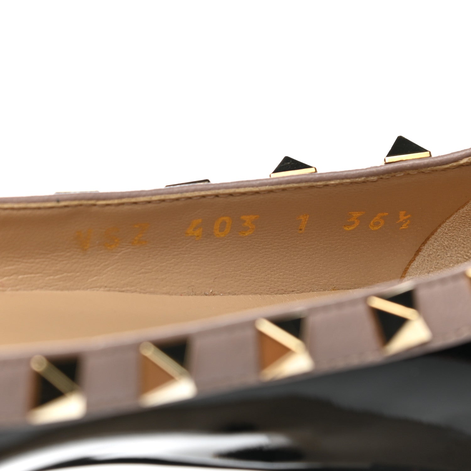 Valentino Garavani Patent Nappa Rockstud Ballerina Flats 36.5 Black Poudre 8 of 9