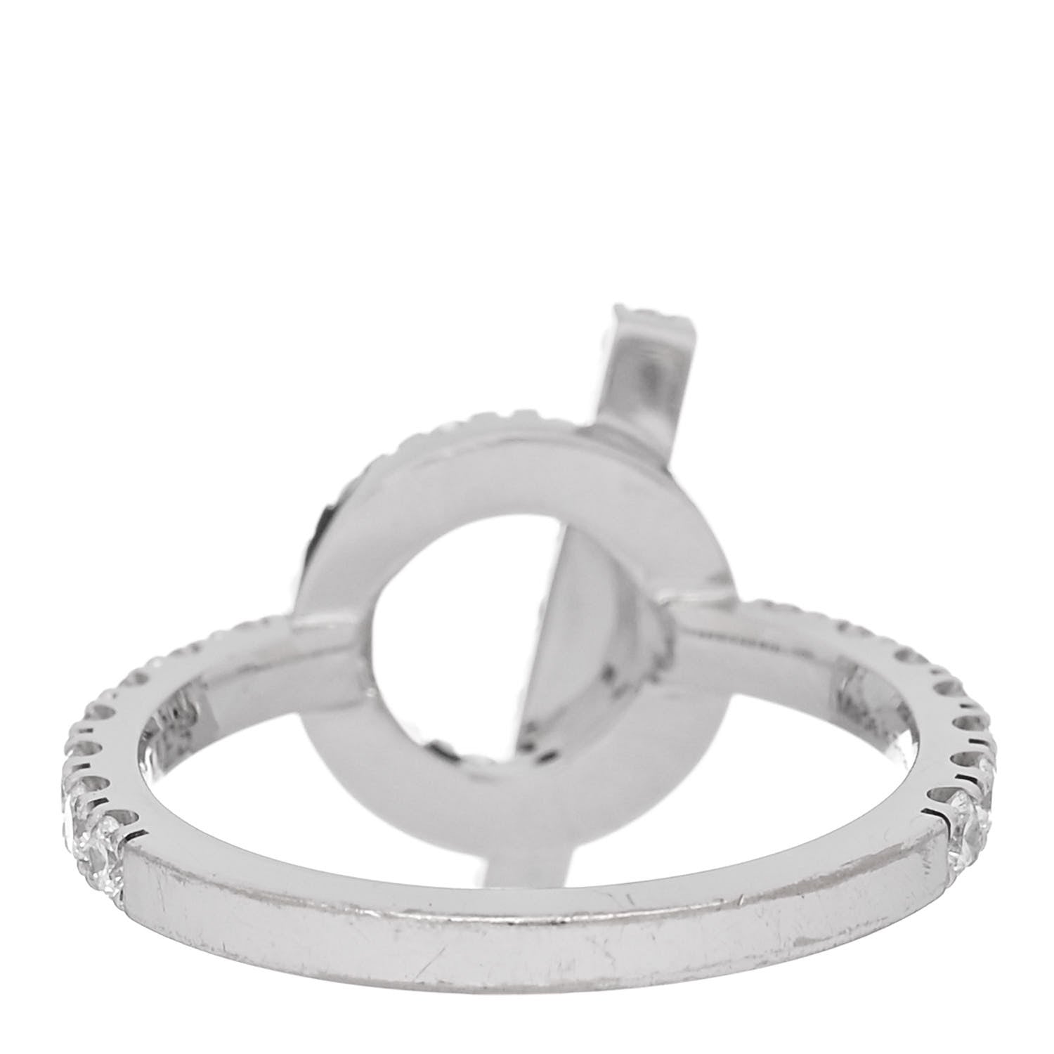 Hermes 18K White Gold Diamond Finesse Ring 52 6 3 of 5