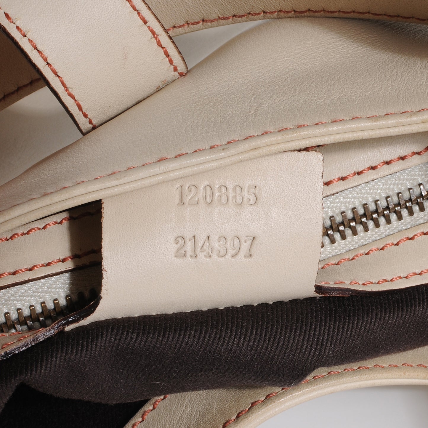 Leather Small Piston Lock Jackie O Hobo Off White