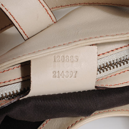 Gucci Leather Small Piston Lock Jackie O Hobo Off White 6 of 7