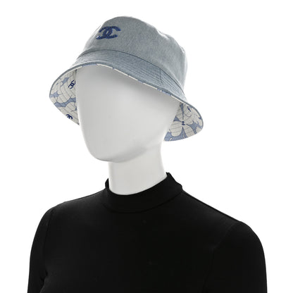 Chanel Denim Sequin Reversible Bucket Hat Blue 2 of 9