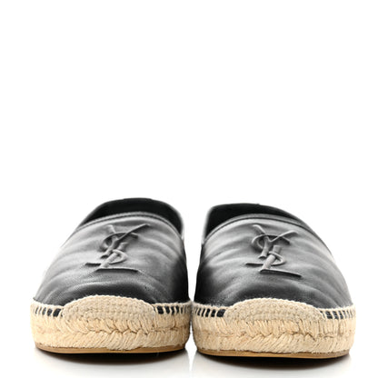 Saint Laurent Lambskin Monogram Espadrilles 36.5 Black 2 of 9