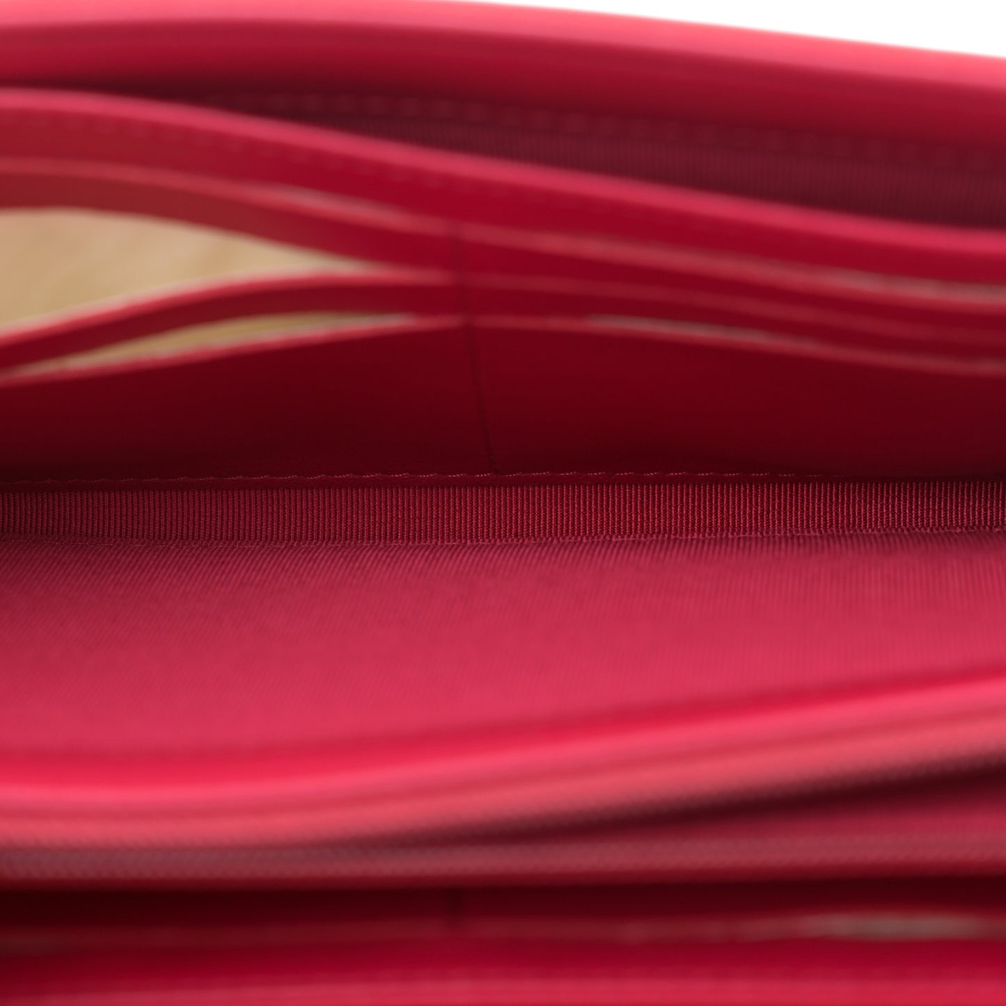 Lambskin Chevron Large Gusset Flap Wallet Dark Pink Multicolor