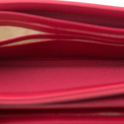 Chanel Lambskin Chevron Large Gusset Flap Wallet Dark Pink Multicolor 5 of 11