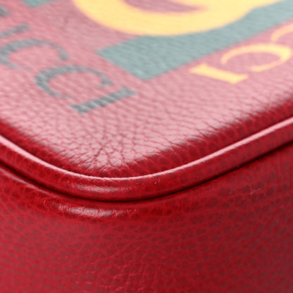 Gucci Grained Calfskin Logo Messenger Bag Hibiscus Red 8 of 13