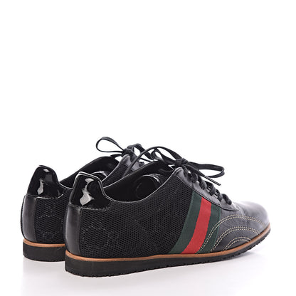 Gucci Calfskin Mesh Web Sneakers 35 Black 4 of 13