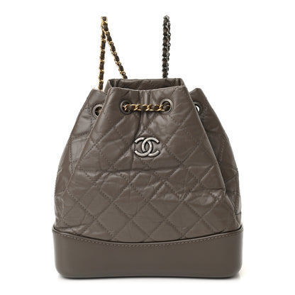 Chanel Aged Calfskin Quilted Small Gabrielle Backpack Grey 1 of 10