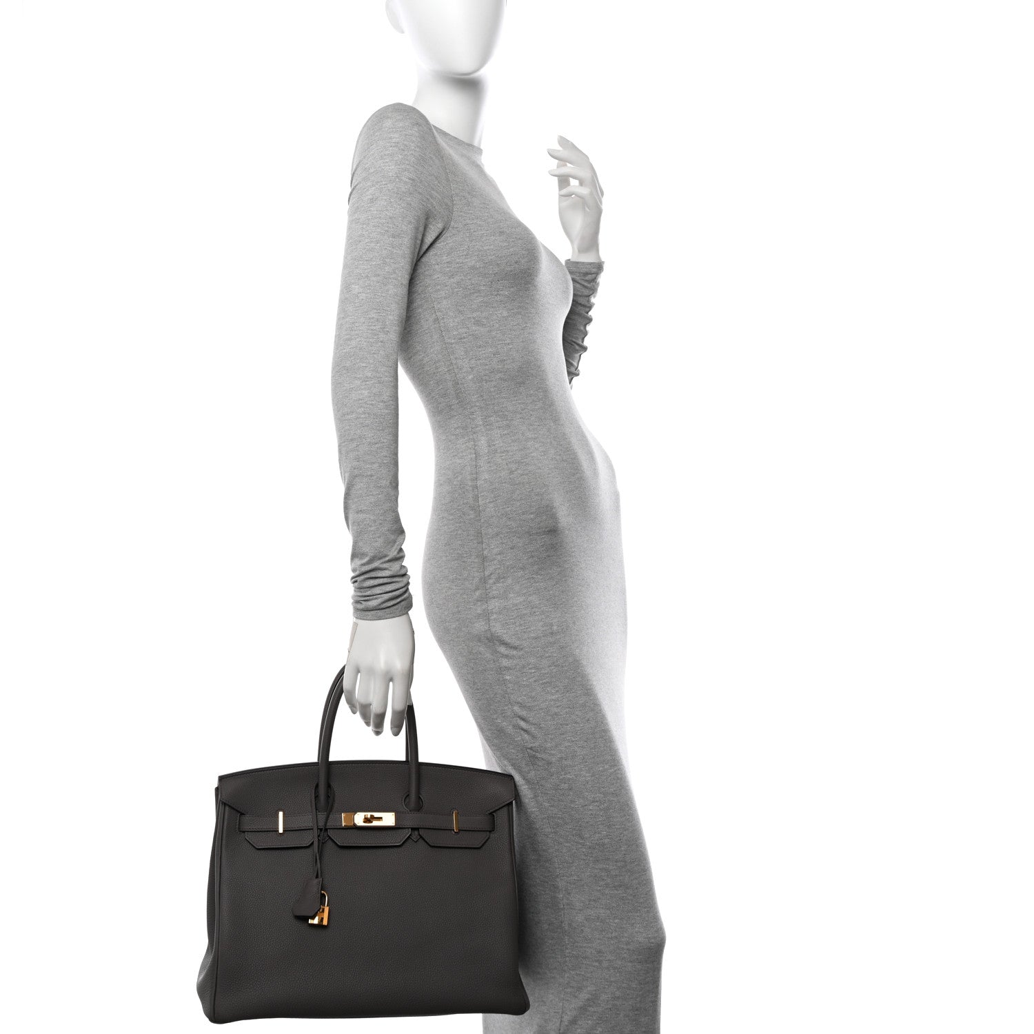 Hermes Togo BIRKIN 35 Etain 2 of 11