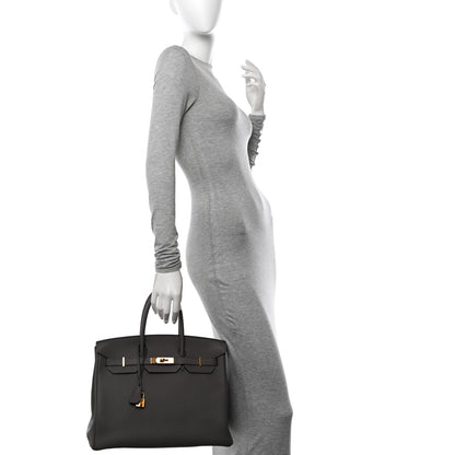 Hermes Togo BIRKIN 35 Etain 2 of 11