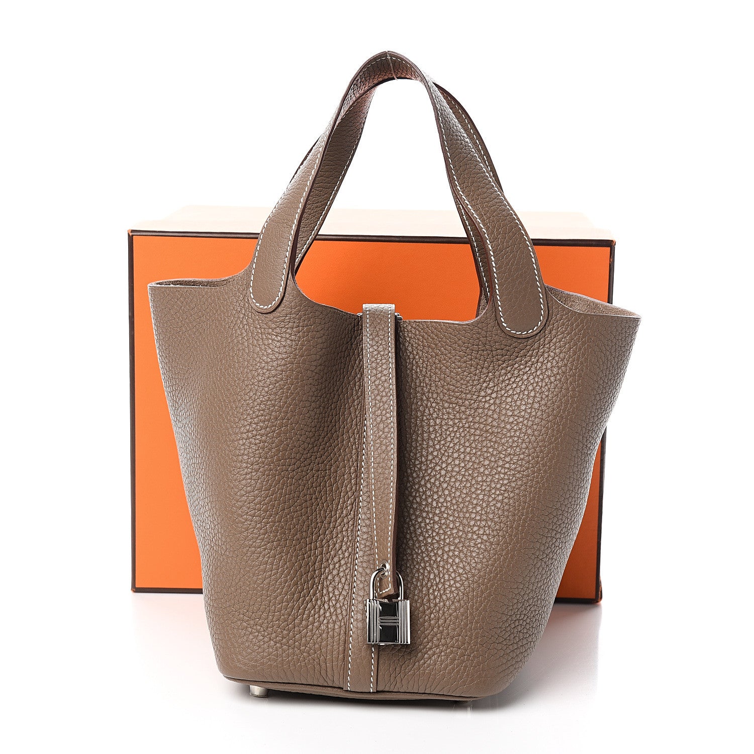Hermes Taurillon Clemence Picotin Lock 18 PM Etoupe 10 of 10
