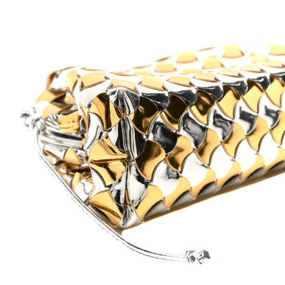 Bottega Veneta Metallic Lambskin Intrecciato The Mini Pouch Silver Gold 7 of 8