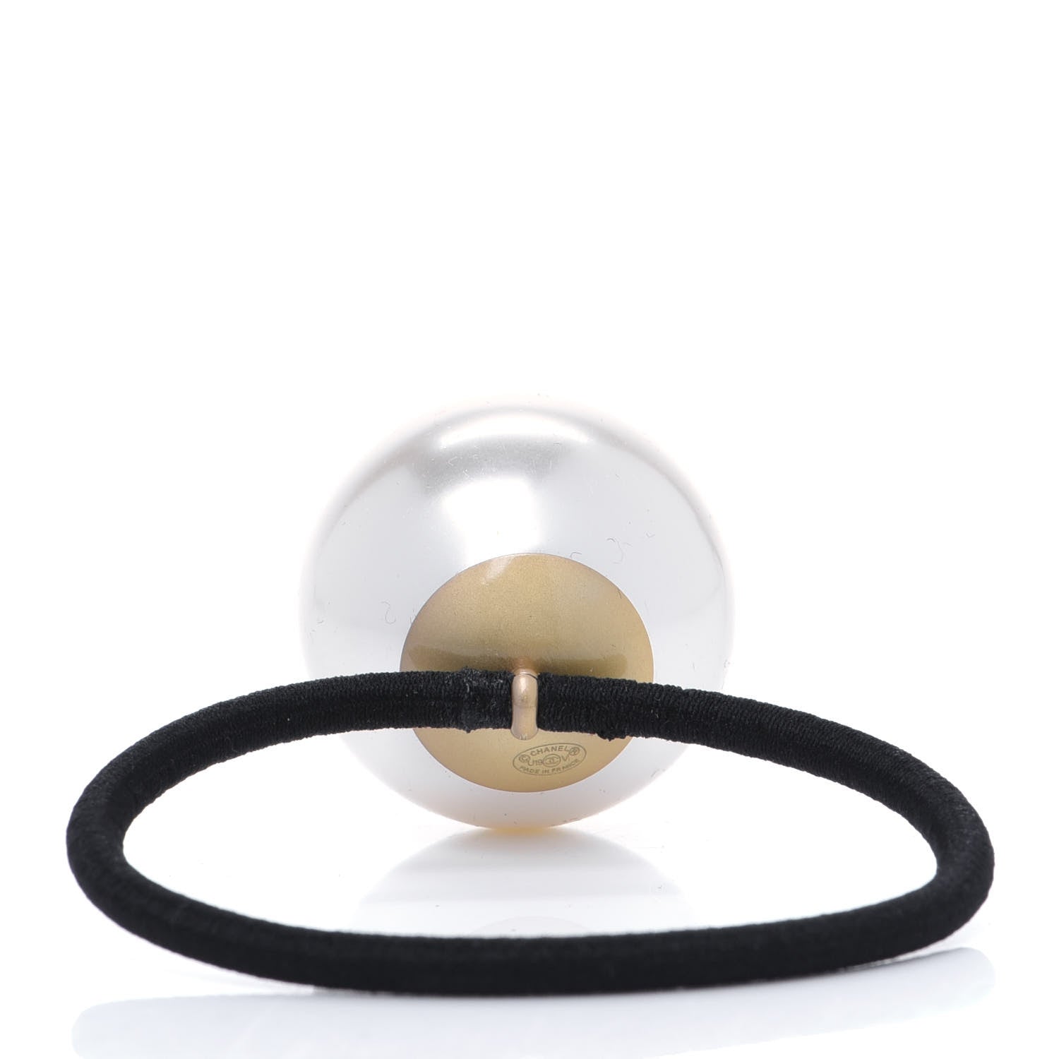 Chanel Pearl CC Hair Tie Black White 3 of 5