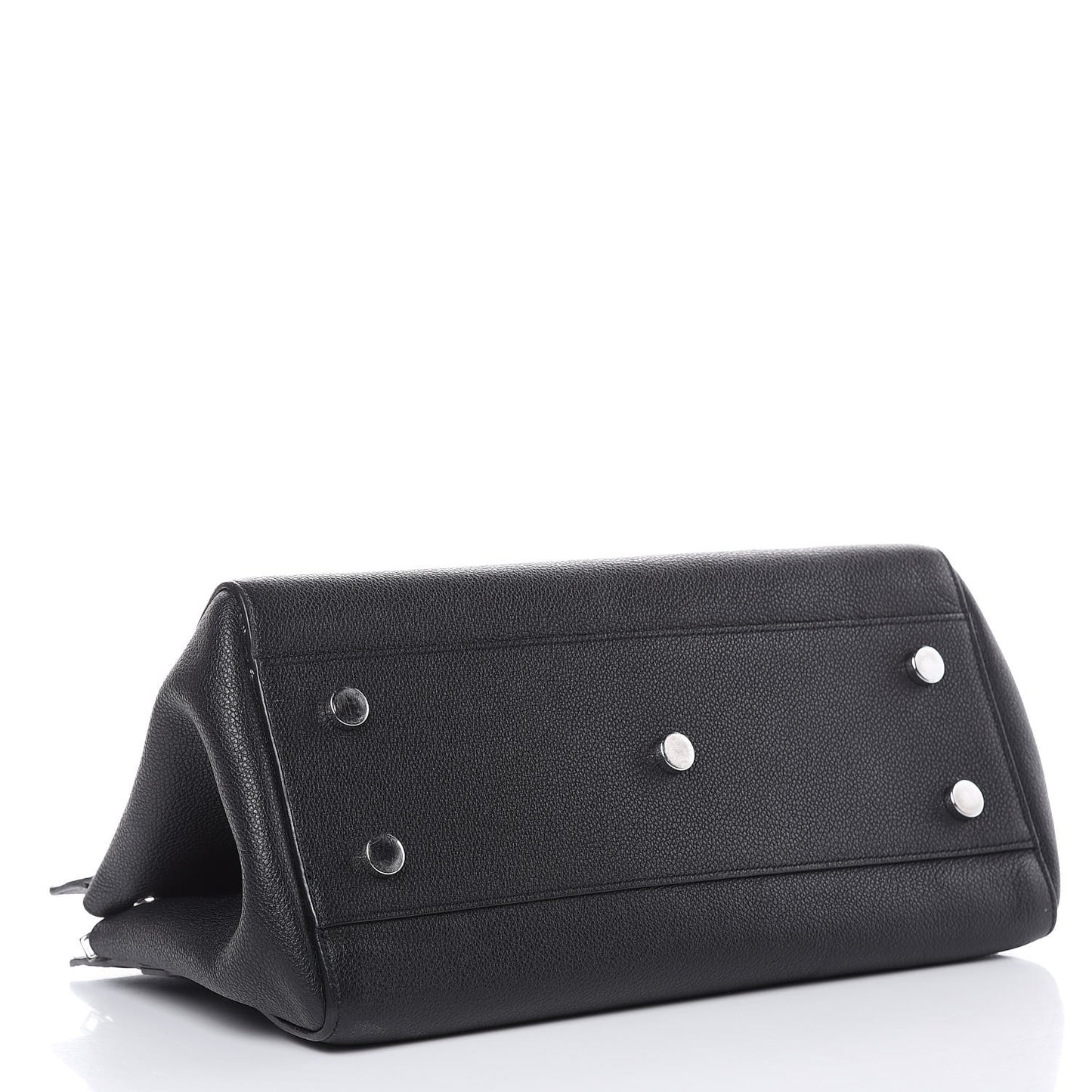 Grained Calfskin Small Cabas Rive Gauche Black