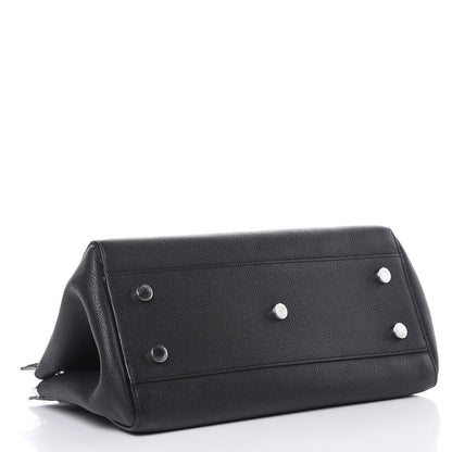 Saint Laurent Grained Calfskin Small Cabas Rive Gauche Black 4 of 12