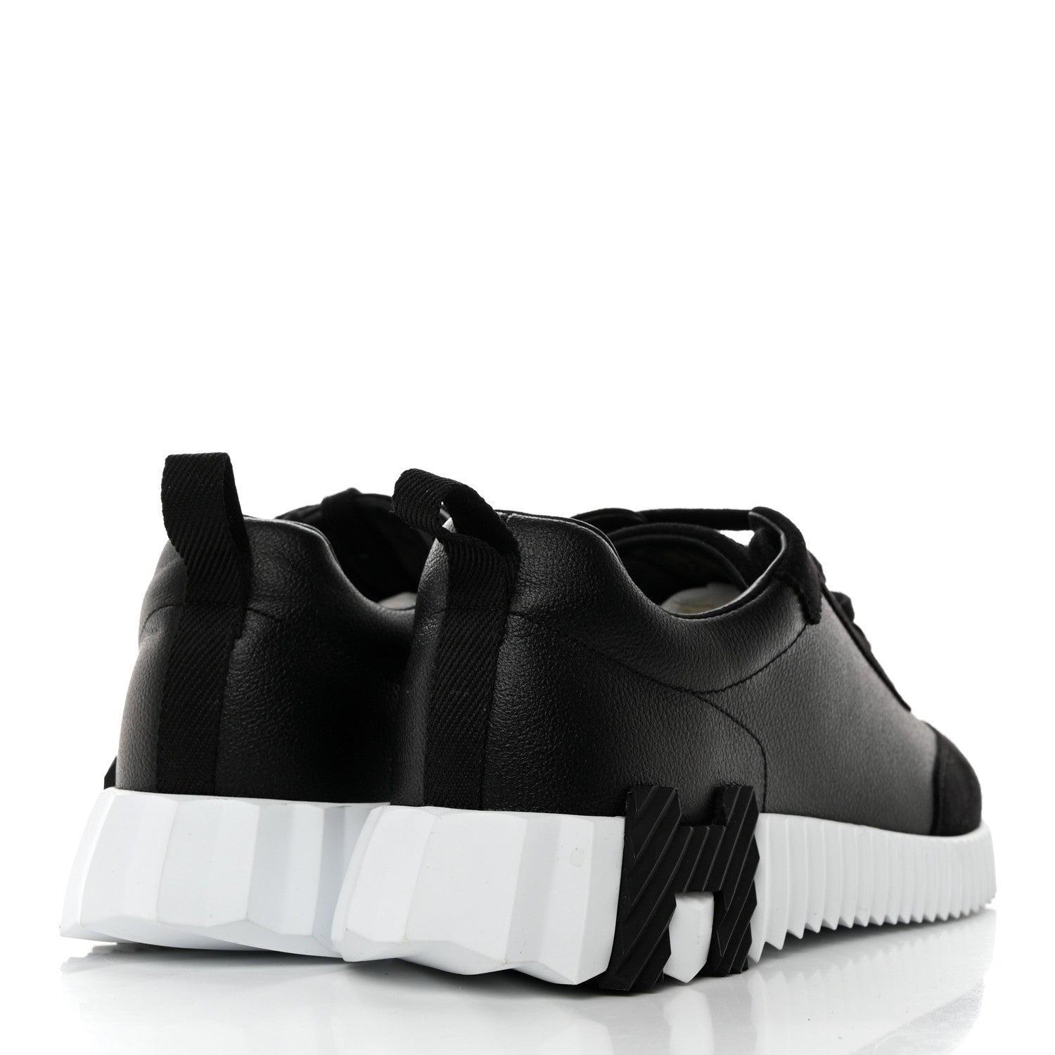 Hermes Goatskin Suede Goatskin Bouncing Sneakers 37 Black 4 of 8