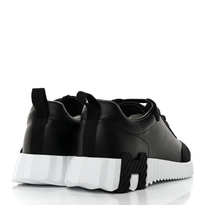 Hermes Goatskin Suede Goatskin Bouncing Sneakers 37 Black 4 of 8