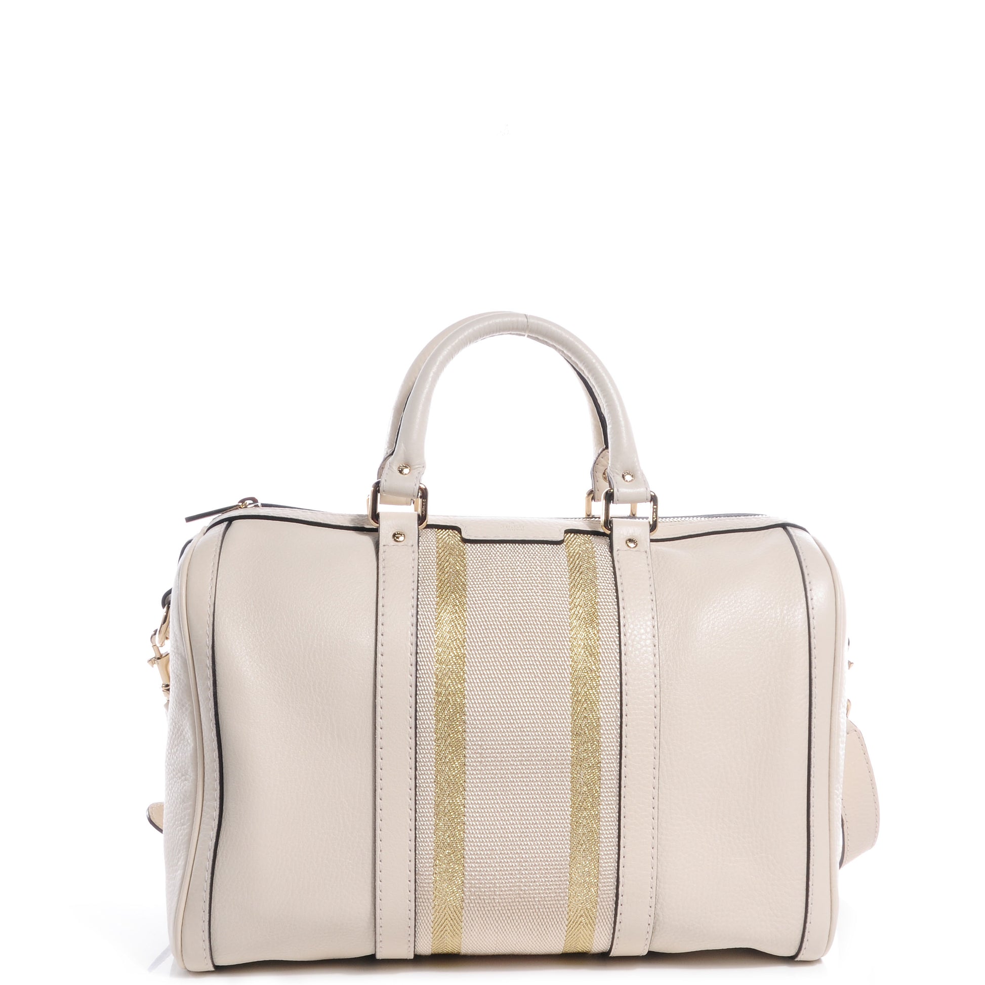 Gucci Leather Vintage Web Medium Boston Off White 1 of 7
