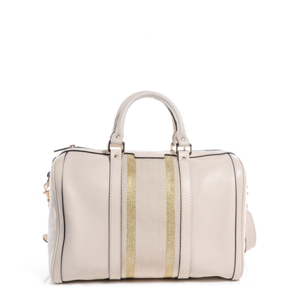 Gucci Leather Vintage Web Medium Boston Off White 1 of 7