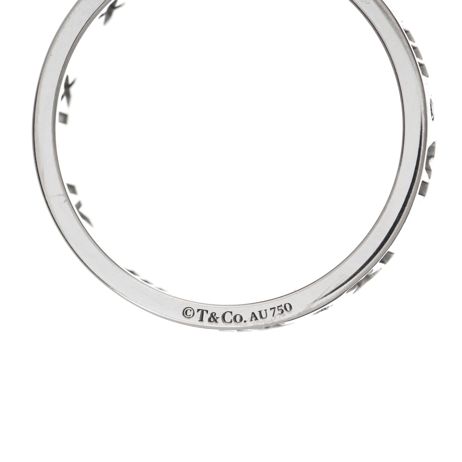 Tiffany 18K White Gold Diamond Atlas Pierced Ring 64 10.75 4 of 4