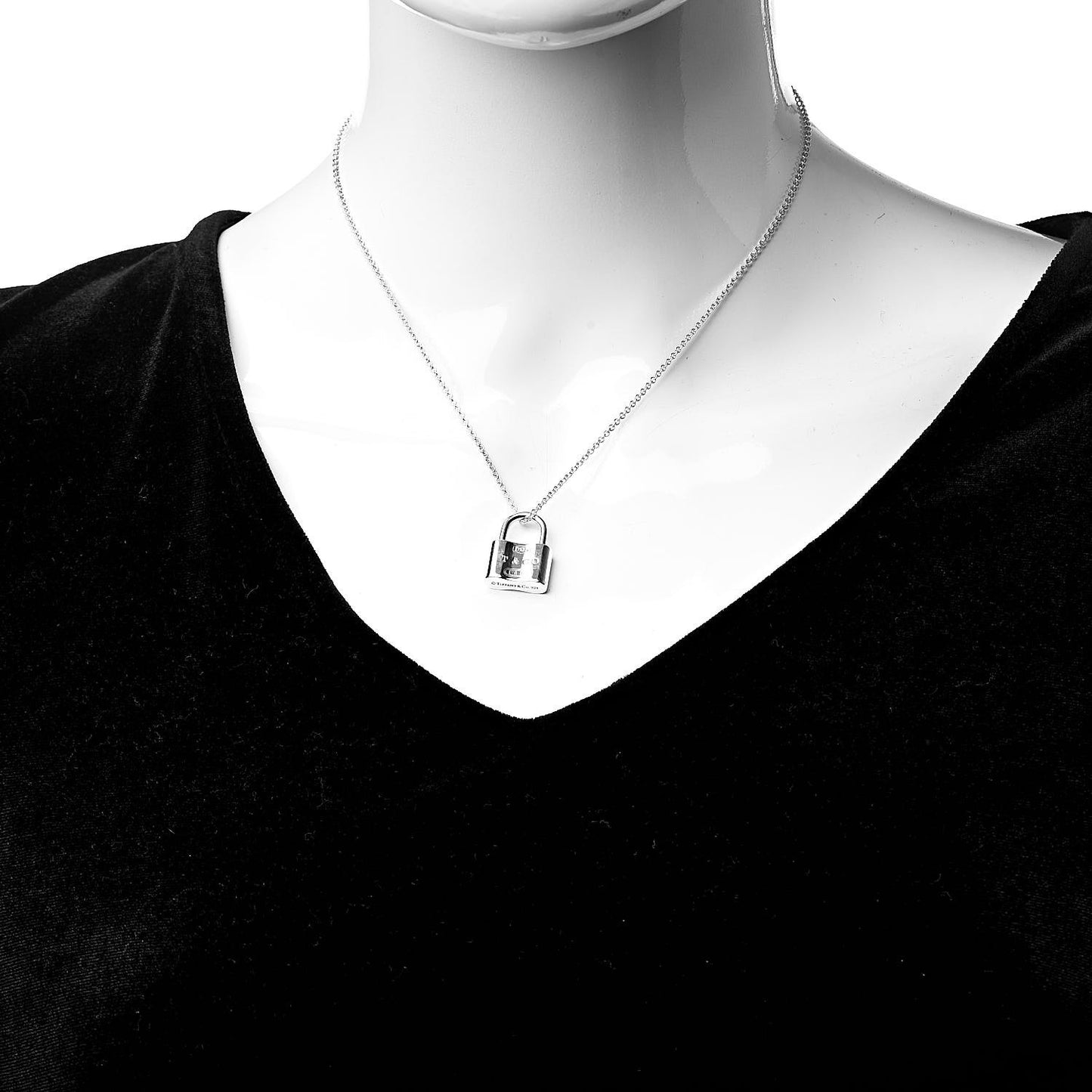 Sterling Silver 1837 Lock Charm Pendant Necklace