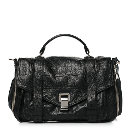 Proenza Schouler Lambskin Medium PS1 Plus Zip Satchel Black 1 of 9