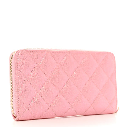 Chanel Iridescent Caviar Quilted Medium Zip Around Wallet Pink 3 of 10