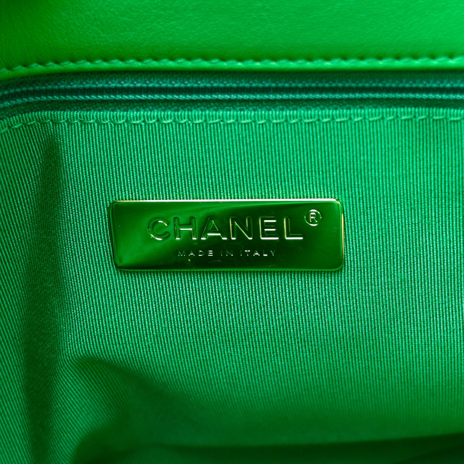 Chanel Goatskin Quilted Large Chanel 19 Flap Green 6 of 10
